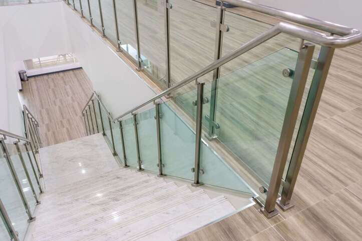 A commercial client of ours wanted stairs that looked like marble in their office. We used decorative concrete and stained the stairs to look like marble. This commercial client is in Surrey.